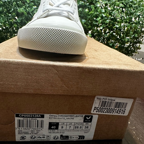 Veja campo chromefree leather sneaker size 9 Extra white_Nacre - Picture 8 of 8